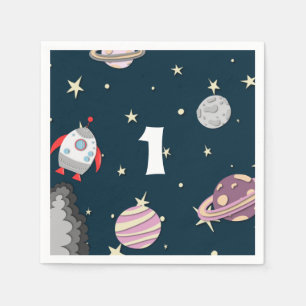 Cute Space First Birthday Party  Napkin