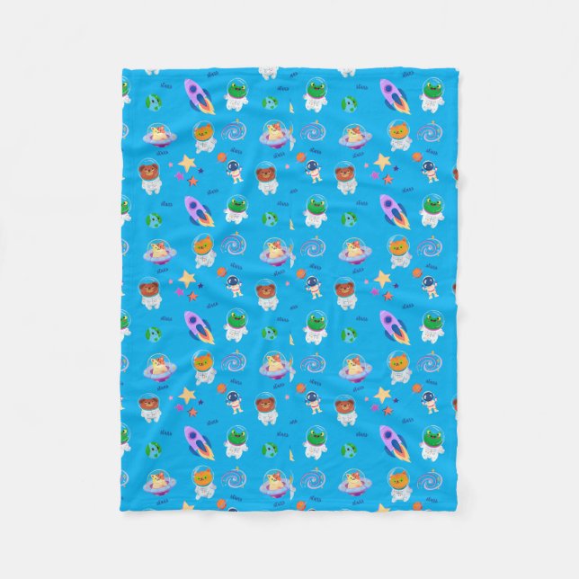 Cute Space Fleece Blanket (Front)