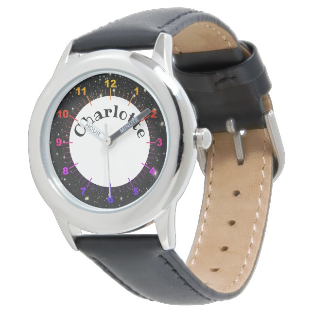 Cute Space Galaxy Numbered Kids Watch (Angled)
