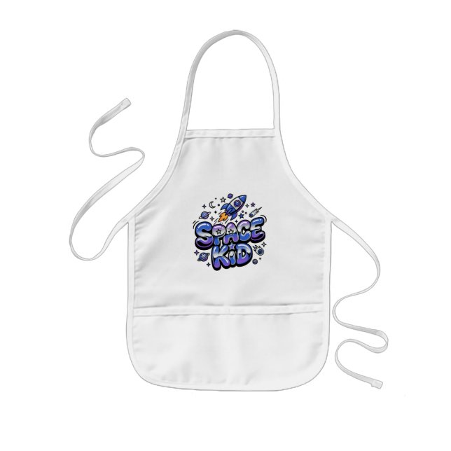 Cute "Space Kid"  Outer Space Kids Apron (Front)