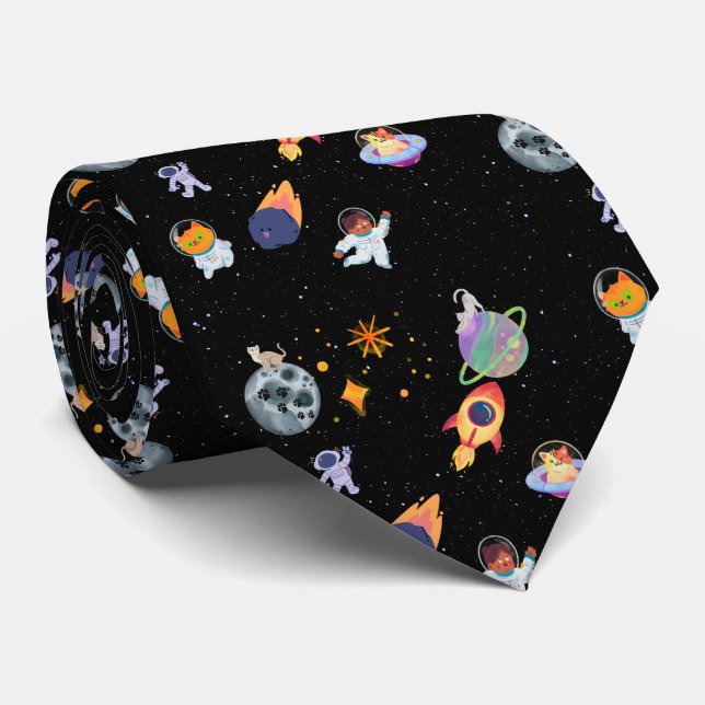 Cute space kitten in the galaxy tie (Rolled)