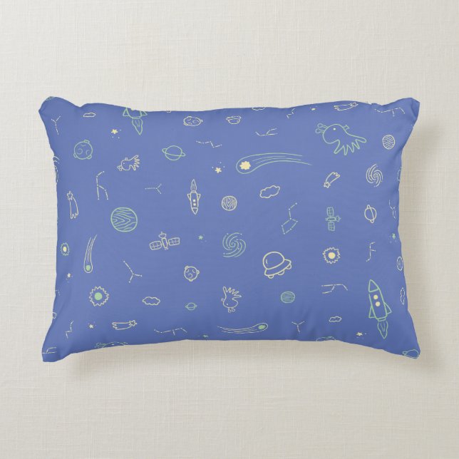 Cute Space Lavender Blue Accent Pillows (Front)