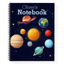 Cute Space Outer Solar System Personalised Name