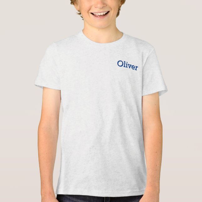 Cute Space Outer Solar System Personalised Name Tri-Blend Shirt (Front)