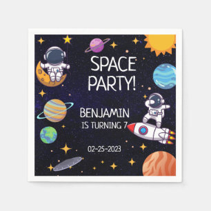 Cute Space Party Any Age Birthday Napkin