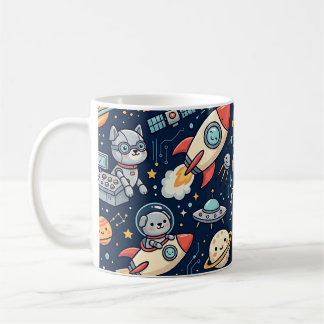 Cute Space Robot Dog Mug
