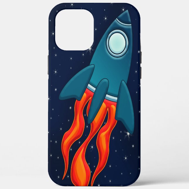 Cute Space Rocket and Outer Space Design Case-Mate iPhone Case (Back)