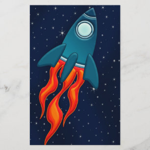 Cute Space Rocket and Outer Space Design Flyer