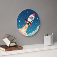 Cute space rocket blasting off