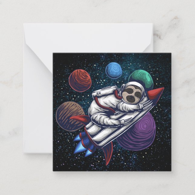 Cute Space Sloth Card (Front)