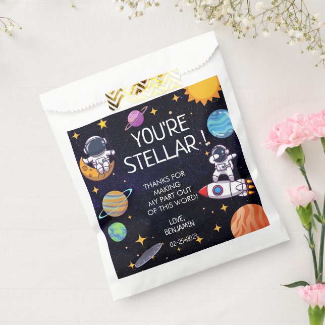 Cute Space Theme Any Age Birthday Favour Bags (Sealed)