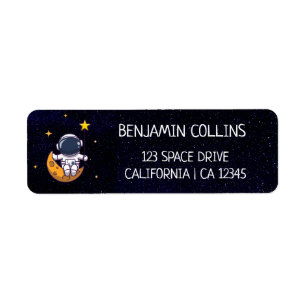 Cute Space Theme Return Address Label