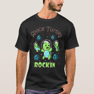 Cute Space Turtles Rockin Astronaut Reptile Spacem T-Shirt