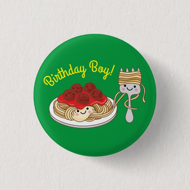 Cute Spaghetti Kids Birthday Party Kawaii 3 Cm Round Badge (Front)