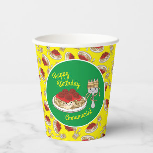 Cute Spaghetti Kids Birthday Party Kawaii Paper Cups