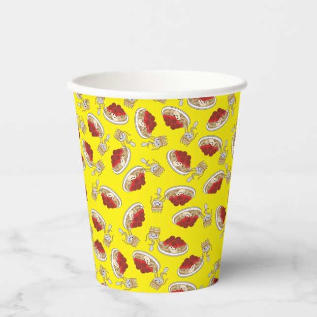Cute Spaghetti Kids Birthday Party Kawaii Paper Cups (Front)
