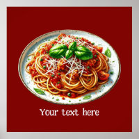 Cute spaghetti lovers Italian food customise poste