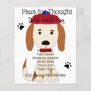 Cute Spaniel Dog walking Dog Groomer Flyer