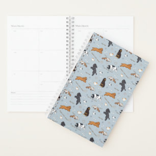 Cute Spaniels dogs pattern Planner