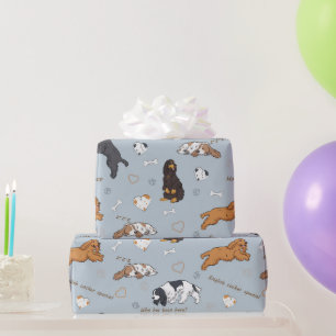 Cute Spaniels dogs pattern Wrapping Paper