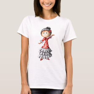 Cute Spanish Sevillana Flamenco Dancer T-Shirt