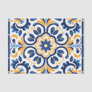Cute Spanish tile pattern decoupage Tissue Paper