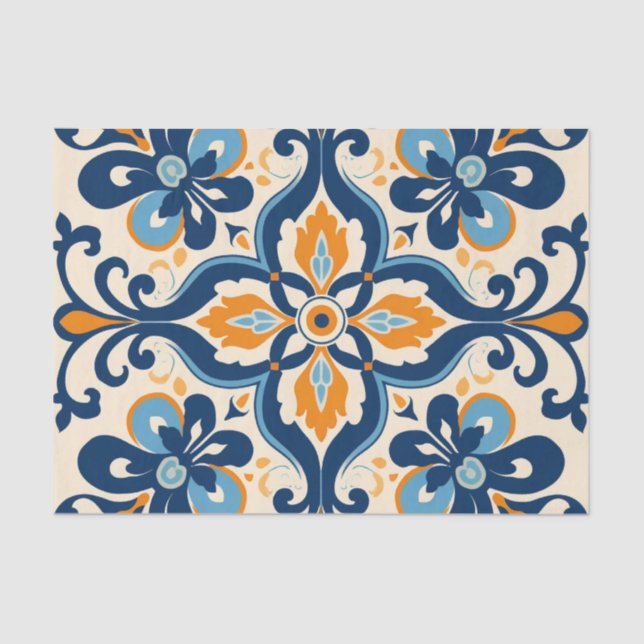 Cute Spanish tile pattern decoupage  Tissue Paper (Front)