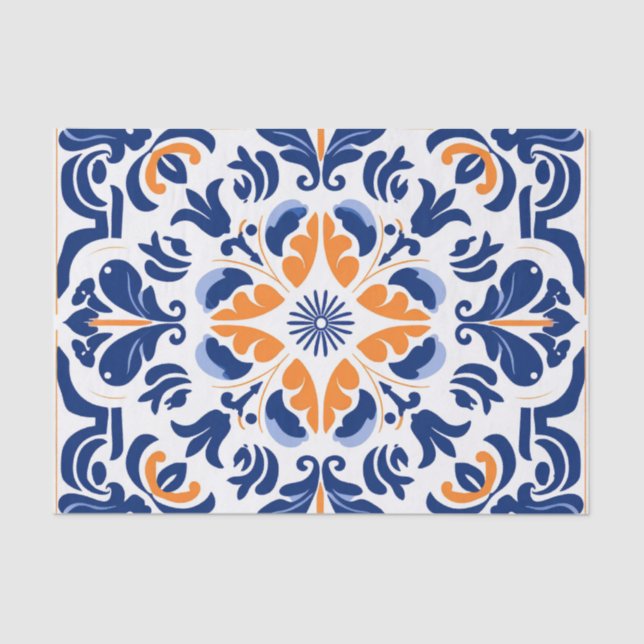 Cute Spanish tile pattern decoupage  Tissue Paper (Front)