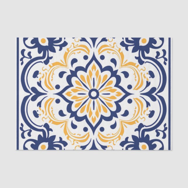 Cute Spanish tile pattern decoupage  Tissue Paper (Front)