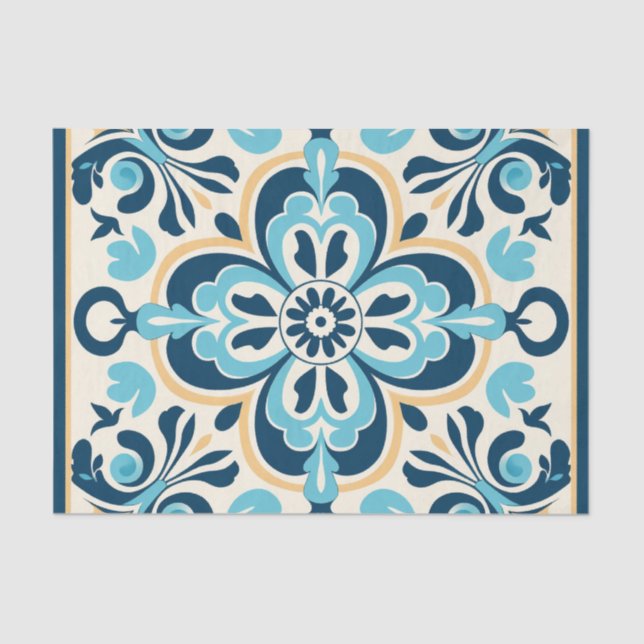 Cute Spanish tile pattern decoupage  Tissue Paper (Front)