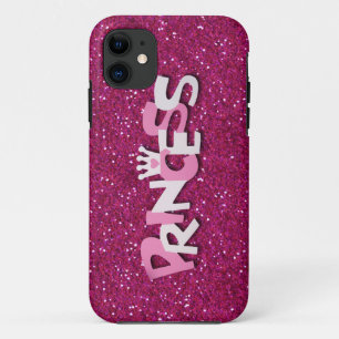 Cute Sparkly Hot Pink Princess Glitter iPhone 11 Case