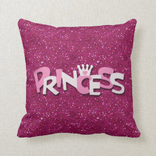 Cute Sparkly Hot Pink Princess Glitter Cushion