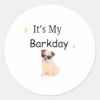 Cute Sparkly It’s My Barkday Puppy Sticker