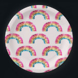 Cute Sparkly Sequin Rainbow Birthday Party Paper Plate<br><div class="desc">Cute Sparkly Sequin Rainbow Birthday Party Paper Plates</div>