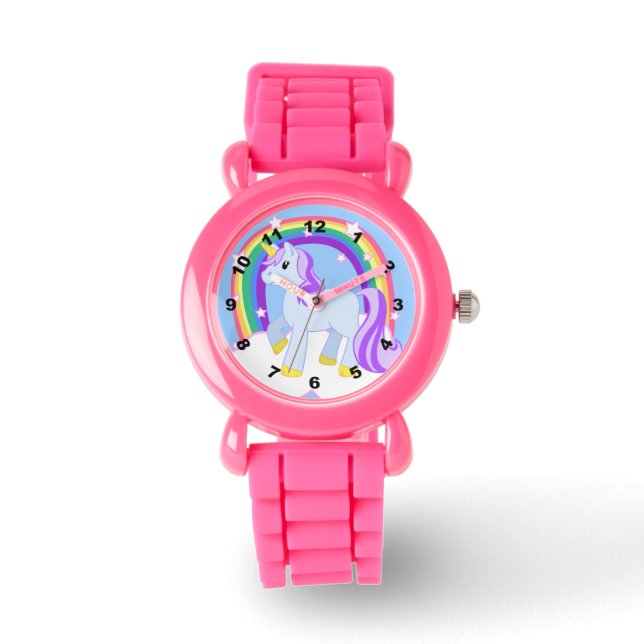 Cute Sparkly Unicorn with Rainbow Watch (Front)