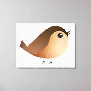 Cute Sparrow Bird Cartoon Canvas Print