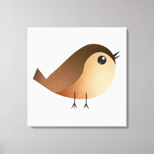 Cute Sparrow Bird Cartoon Canvas Print