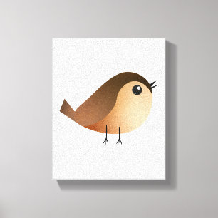 Cute Sparrow Bird Cartoon Canvas Print