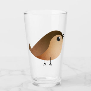 Cute Sparrow Bird Cartoon Glass