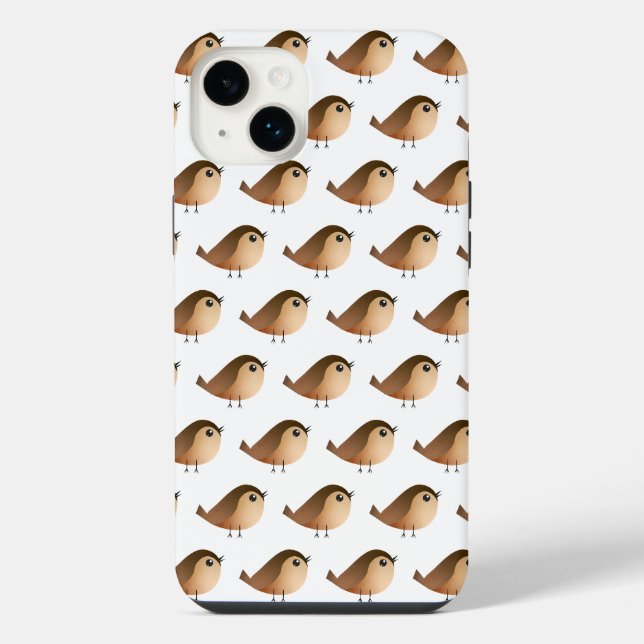 Cute Sparrow Bird Cartoon iPhone Case (Back)