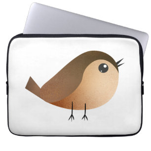 Cute Sparrow Bird Cartoon Laptop Sleeve
