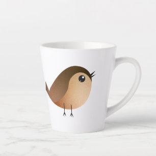 Cute Sparrow Bird Cartoon Latte Mug