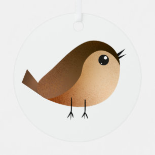 Cute Sparrow Bird Cartoon Metal Tree Decoration