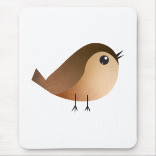 Cute Sparrow Bird Cartoon Mouse Mat