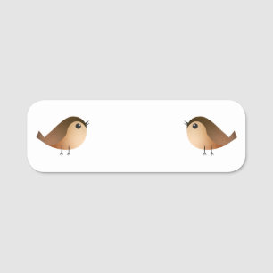 Cute Sparrow Bird Cartoon Name Tag