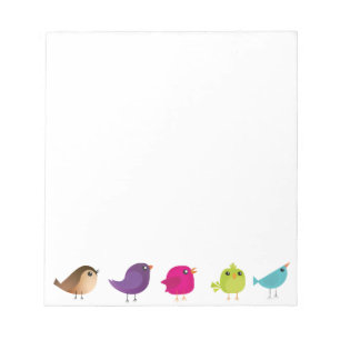 Cute Sparrow Bird Cartoon Notepad