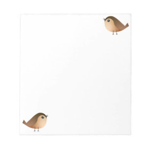 Cute Sparrow Bird Cartoon Notepad