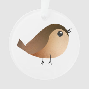 Cute Sparrow Bird Cartoon Ornament