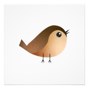 Cute Sparrow Bird Cartoon Photo Print