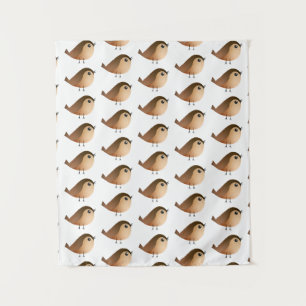 Cute Sparrow Bird Cartoon Tapestry